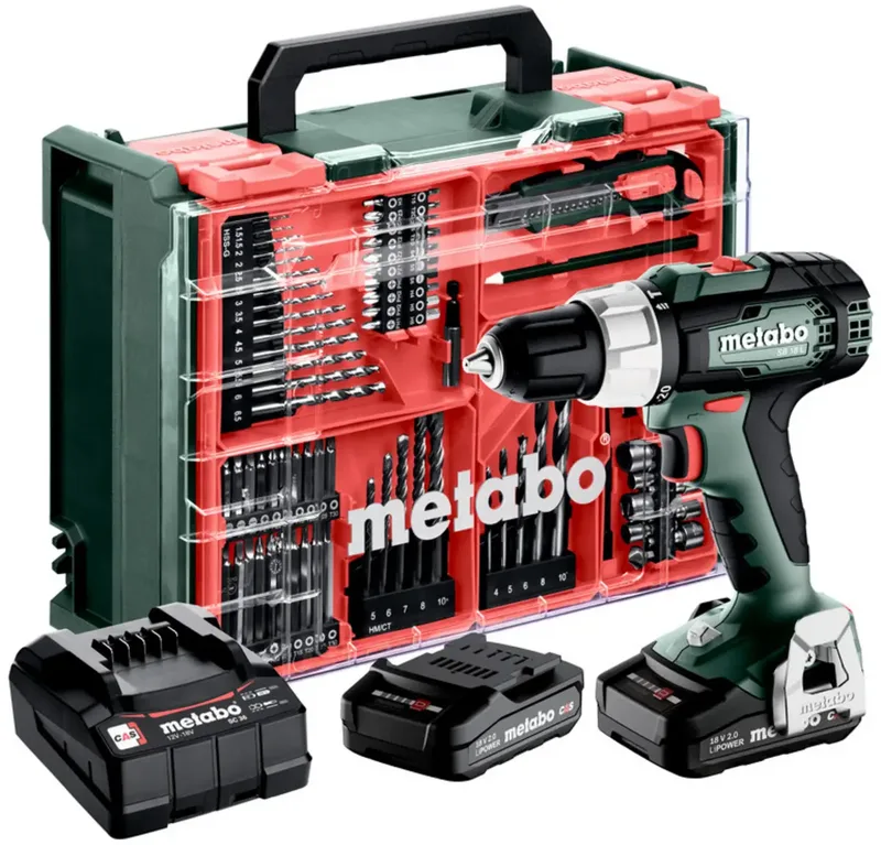 SB 18 L Set 614053710 Akku-Schlagschrauber 60 Nm 18 V Anzahl mitgelieferte Akkus 2 2 Ah Li-Ion bürstenlos, inkl. Koffer, inkl. 2. Akku, inkl. Ladegerät fra Metabo – produktbillede