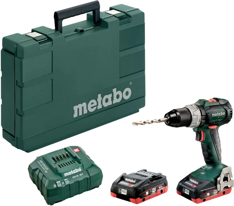 SB 18 LT BL 18V LiHD accu klopboor-/schroefmachine set in koffer (2x 4,0Ah accu) - koolborstelloos de Metabo – image du produit