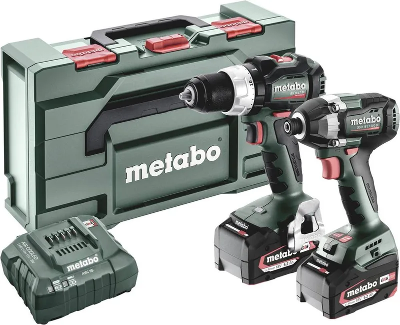 Set van 2 gereedschappen (klopboormachine + slagschroevendraaier) (2X5.2Ah) in Metabox by Metabo – product image