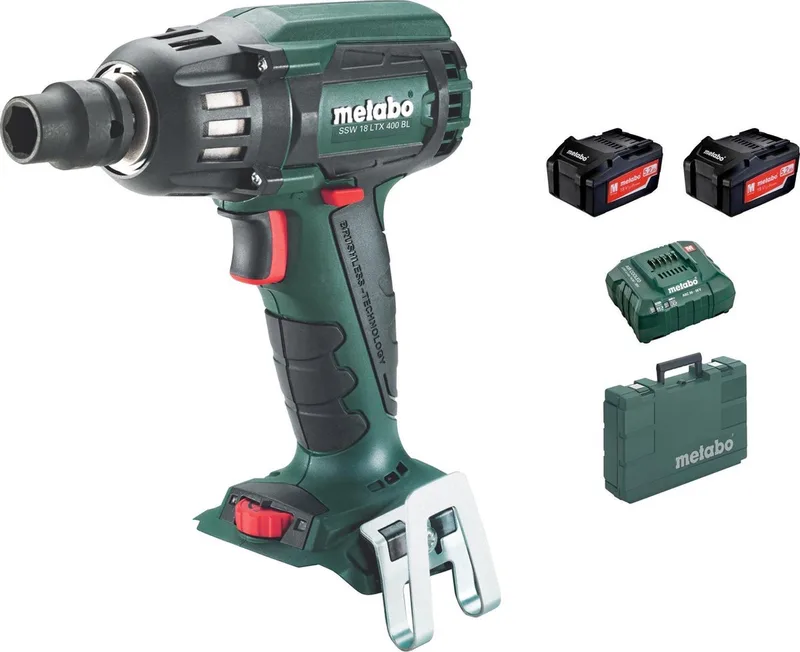 Slagmoersleutel SSW18 LTX 400BL 2x5,2Ah met ASC30-36 oplader fra Metabo – produktbillede