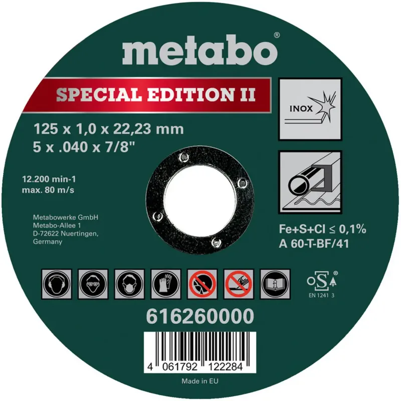 SPECIAL EDITION II 616260000 Trennscheibe gerade 125 mm 1 St. de Metabo – image du produit