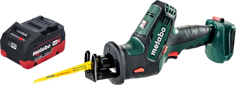 SSE 18 LTX Compact accu reciprozaag sabelszaag 18 V 13 mm + 1x LiHD accu 5,5 Ah - zonder oplader by Metabo – product image