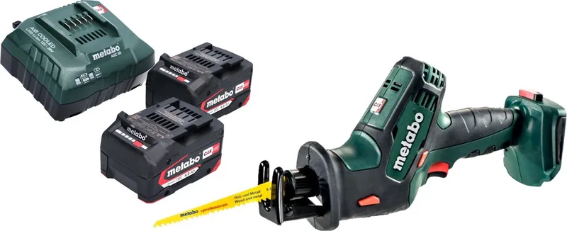 SSE 18 LTX Compact accu reciprozaag sabelszaag 18 V 13 mm + 2x accu 4,0 Ah + oplader fra Metabo – produktbillede