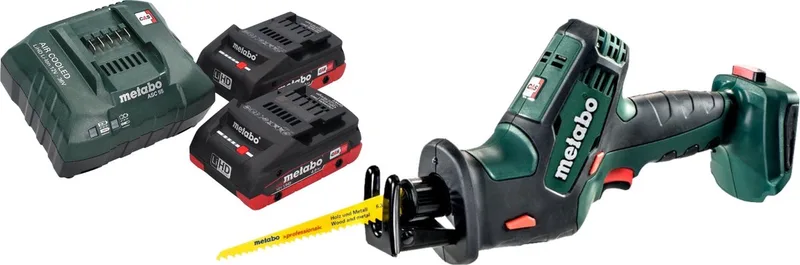 SSE 18 LTX Compact accu reciprozaag sabelszaag 18 V 13 mm + 2x LiHD accu 4,0 Ah + oplader fra Metabo – produktbillede