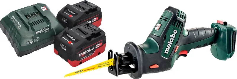 SSE 18 LTX Compact accu reciprozaag sabelszaag 18 V 13 mm + 2x LiHD accu 5,5 Ah + oplader fra Metabo – produktbillede