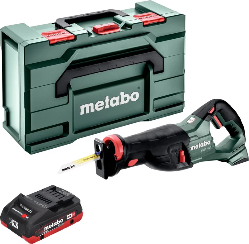 SSEP 18 LT accu-reciprozaag 18 V 32 mm + 1x LiHD-accu 4,0 Ah + Metabox - zonder oplader de Metabo – image du produit