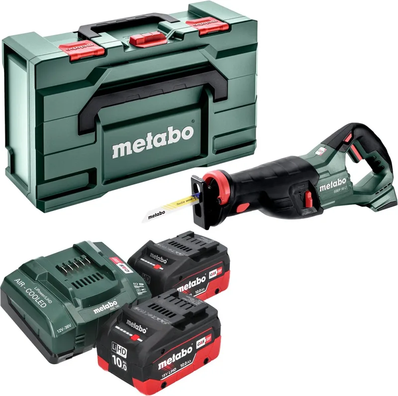 SSEP 18 LT accu-reciprozaag 18 V 32 mm + 2x LiHD accu 10,0 Ah + oplader + Metabox de Metabo – image du produit