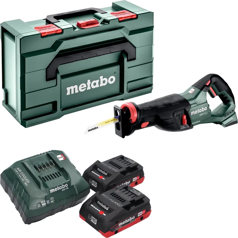 SSEP 18 LT accu-reciprozaag 18 V 32 mm + 2x LiHD accu 4,0 Ah + oplader + Metabox de Metabo – image du produit