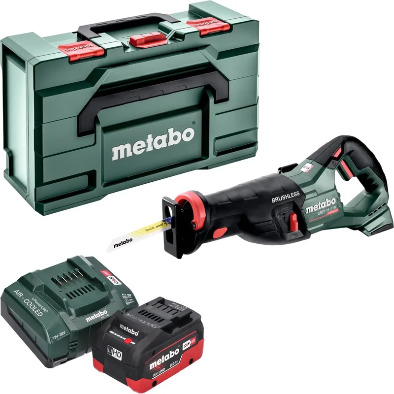SSEP 18 LT BL accu reciprozaag 18 V 32 mm borstelloos + 1x LiHD accu 8.0 Ah + lader + metabox de Metabo – image du produit