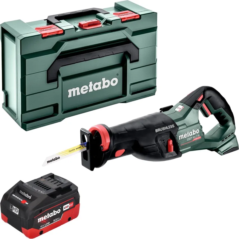 SSEP 18 LT BL accu reciprozaag 18 V 32 mm borstelloos + 1x LiHD accu 8.0 Ah + metabox - zonder lader de Metabo – image du produit