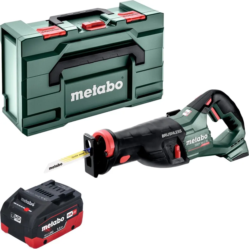 SSEP 18 LT BL accu reciprozaag 18 V 32 mm borstelloos + 1x LiHD accu 5,5 Ah + metabox - zonder lader von Metabo – Produktbild