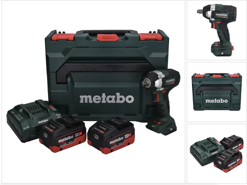 SSW 18 LT 300 BL accu-slagmoersleutel 18 V 300 Nm borstelloos + 2x oplaadbare accu 8.0 Ah + lader + metaBOX von Metabo – Produktbild
