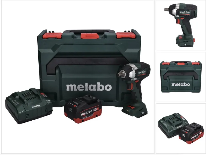 SSW 18 LT 300 BL accu-slagmoersleutel 18 V 300 Nm borstelloos + 1x oplaadbare accu 5,5 Ah + lader + metaBOX de Metabo – image du produit