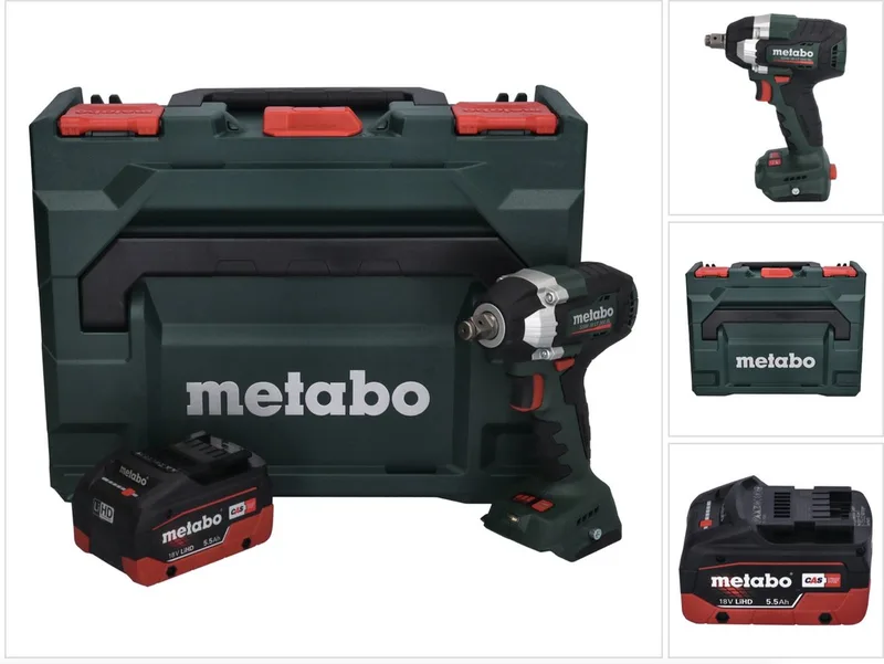 SSW 18 LT 300 BL accu-slagmoersleutel 18 V 300 Nm borstelloos + 1x oplaadbare accu 5,5 Ah + metaBOX - zonder oplader von Metabo – Produktbild