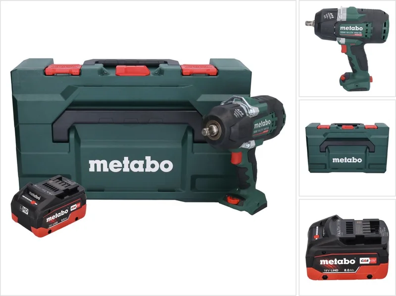 SSW 18 LTX 1450 BL accu-slagmoersleutel 18 V 1450 Nm borstelloos + 1x oplaadbare accu 8.0 Ah + metaBOX - zonder oplader by Metabo – product image