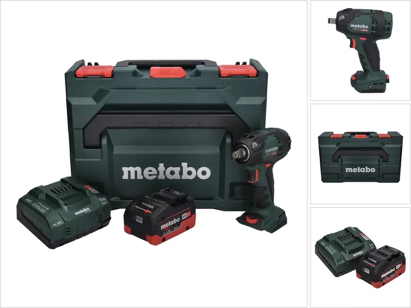 SSW 18 LTX 300 BL accu-slagmoersleutel 18 V 300 Nm 1/2" borstelloos + 1x accu 8,0 Ah + oplader + metaBOX van Metabo – productafbeelding
