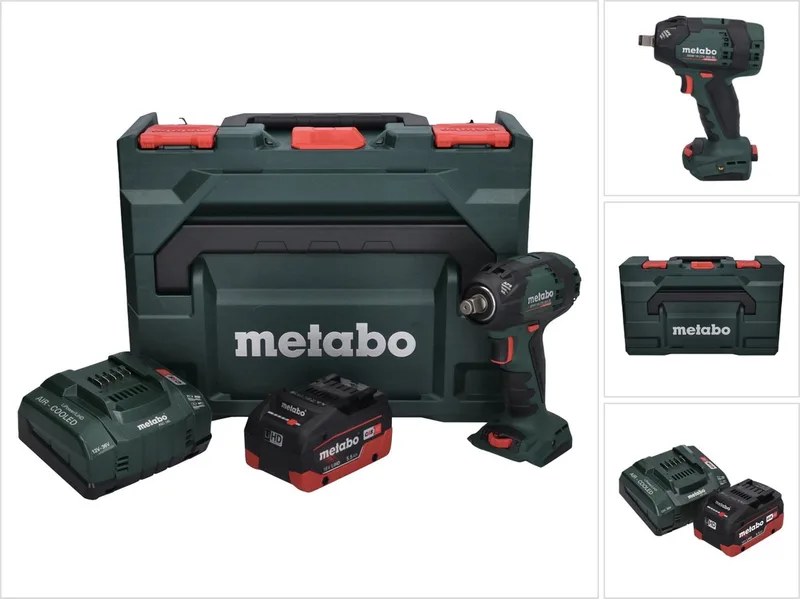 SSW 18 LTX 300 BL accu-slagmoersleutel 18 V 300 Nm 1/2" borstelloos + 1x accu 5,5 Ah + oplader + metaBOX de Metabo – image du produit