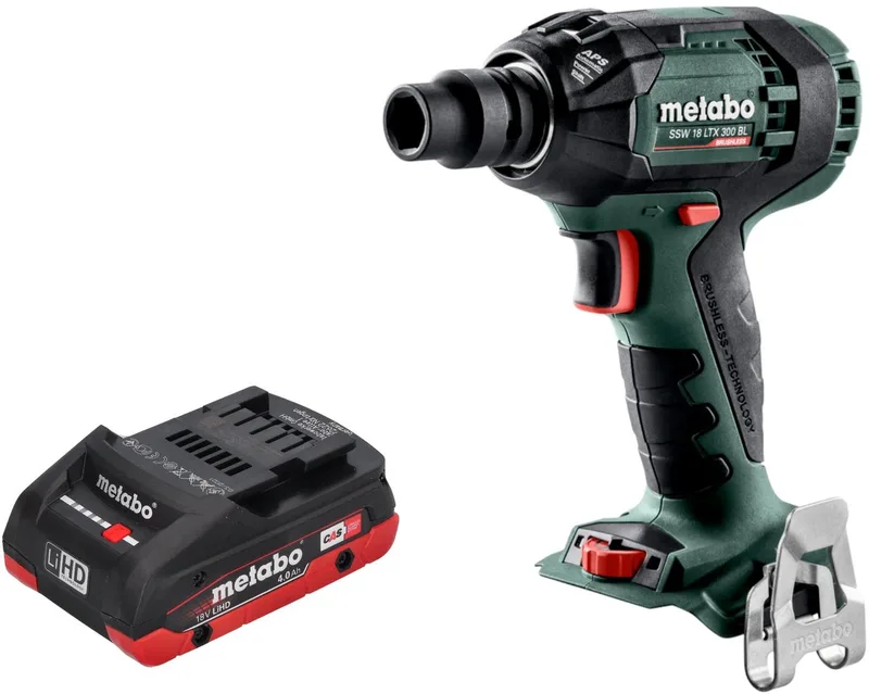 SSW 18 LTX 300 BL accu-slagmoersleutel 18 V 300 Nm 1/2" borstelloos + 1x LiHD accu 4,0 Ah - zonder oplader fra Metabo – produktbillede