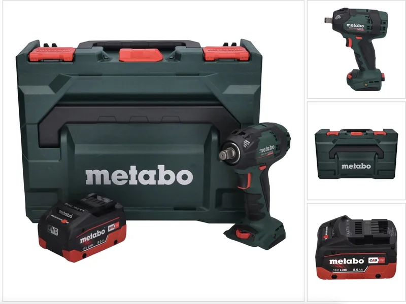 SSW 18 LTX 300 BL accu-slagmoersleutel 18 V 300 Nm 1/2" borstelloos + 1x accu 8,0 Ah + metaBOX - zonder oplader de Metabo – image du produit
