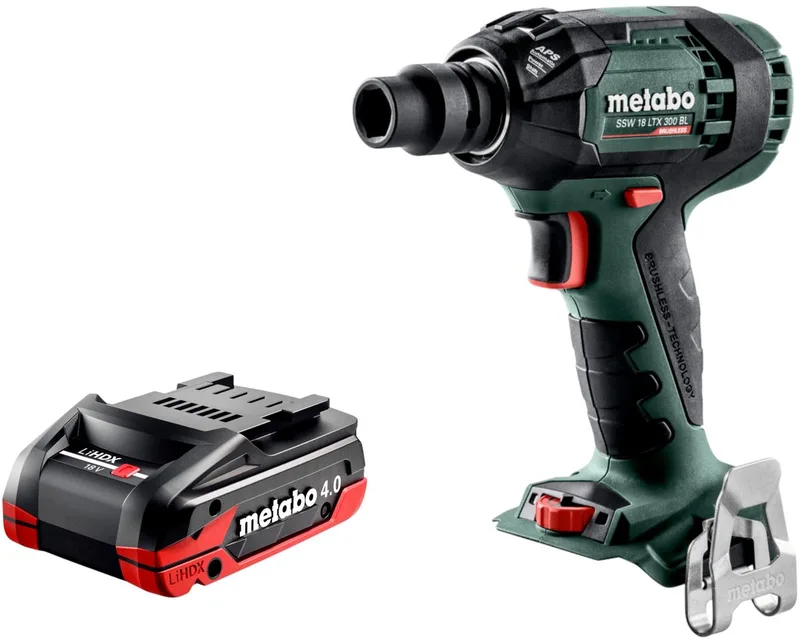 SSW 18 LTX 300 BL accu-slagmoersleutel 18 V 300 Nm 1/2" borstelloos + 1x LiHDX accu 4,0 Ah - zonder oplader från Metabo – produktbild