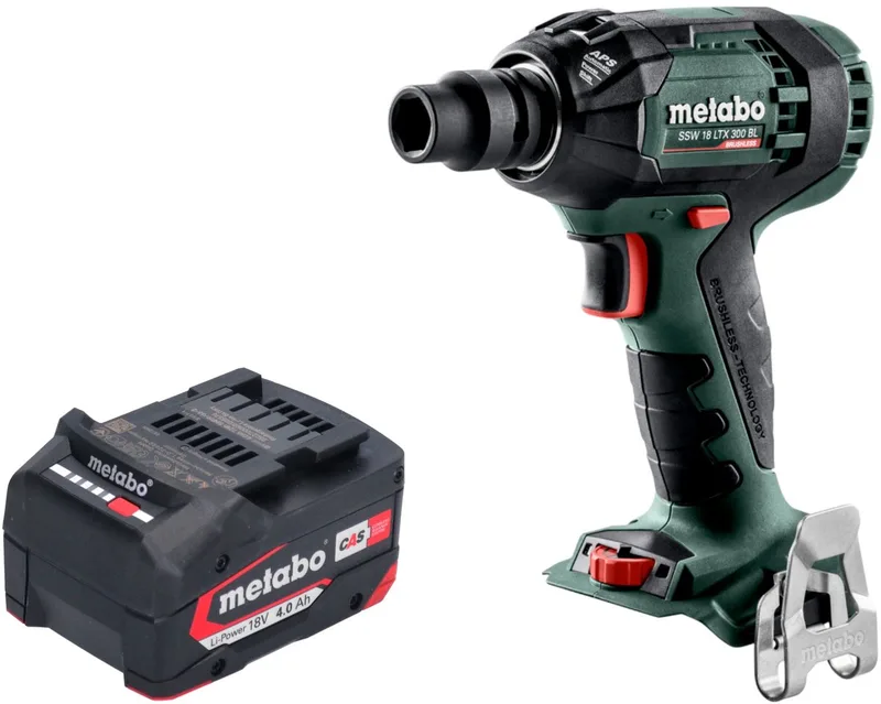 SSW 18 LTX 300 BL accu-slagmoersleutel 18 V 300 Nm 1/2" borstelloos + 1x accu 4,0 Ah - zonder oplader de Metabo – image du produit