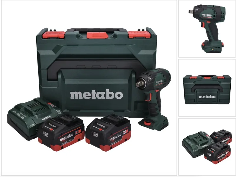 SSW 18 LTX 300 BL accu-slagmoersleutel 18 V 300 Nm 1/2" borstelloos + 2x accu 5,5 Ah + oplader + metaBOX von Metabo – Produktbild