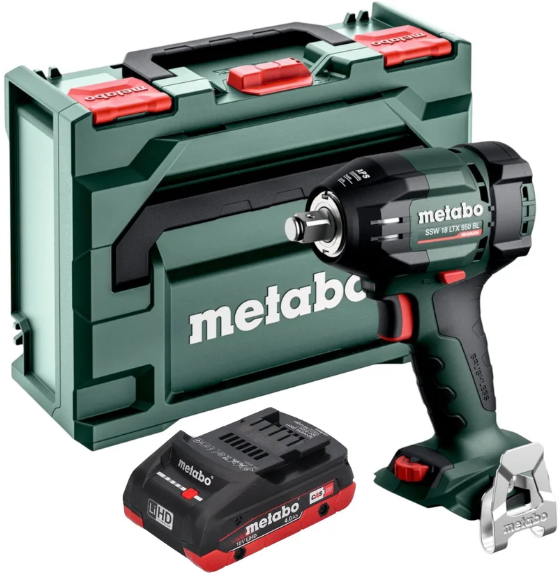 SSW 18 LTX 550 BL accu-slagmoersleutel 18 V 550 Nm borstelloos + 1x LiHD-accu 4,0 Ah + metaBOX - zonder oplader de Metabo – image du produit