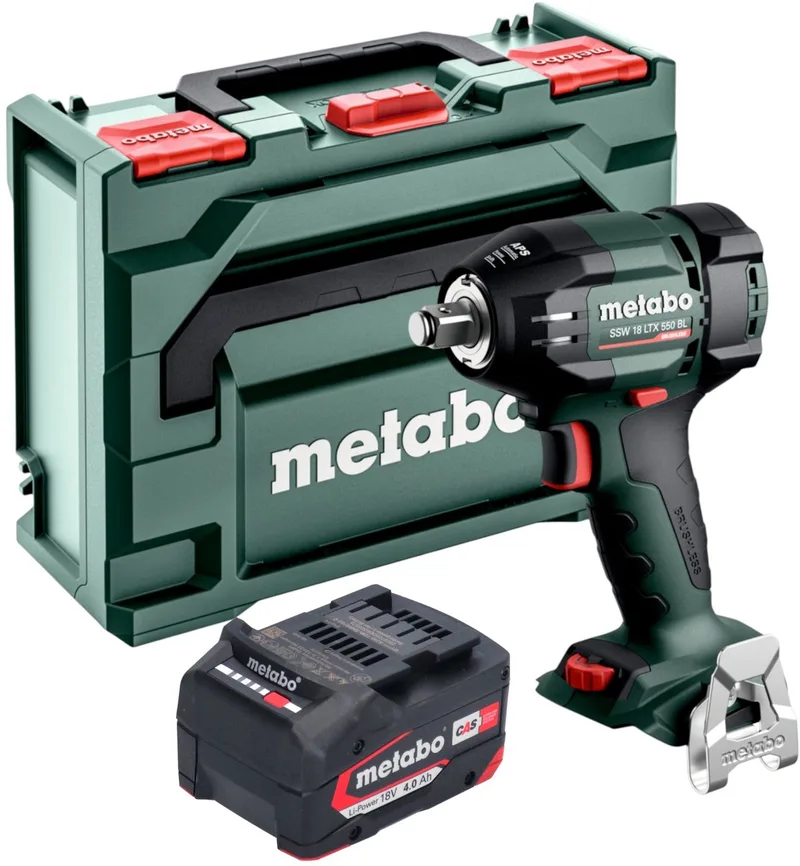 SSW 18 LTX 550 BL accu-slagmoersleutel 18 V 550 Nm borstelloos + 1x accu 4,0 Ah + metaBOX - zonder oplader fra Metabo – produktbillede