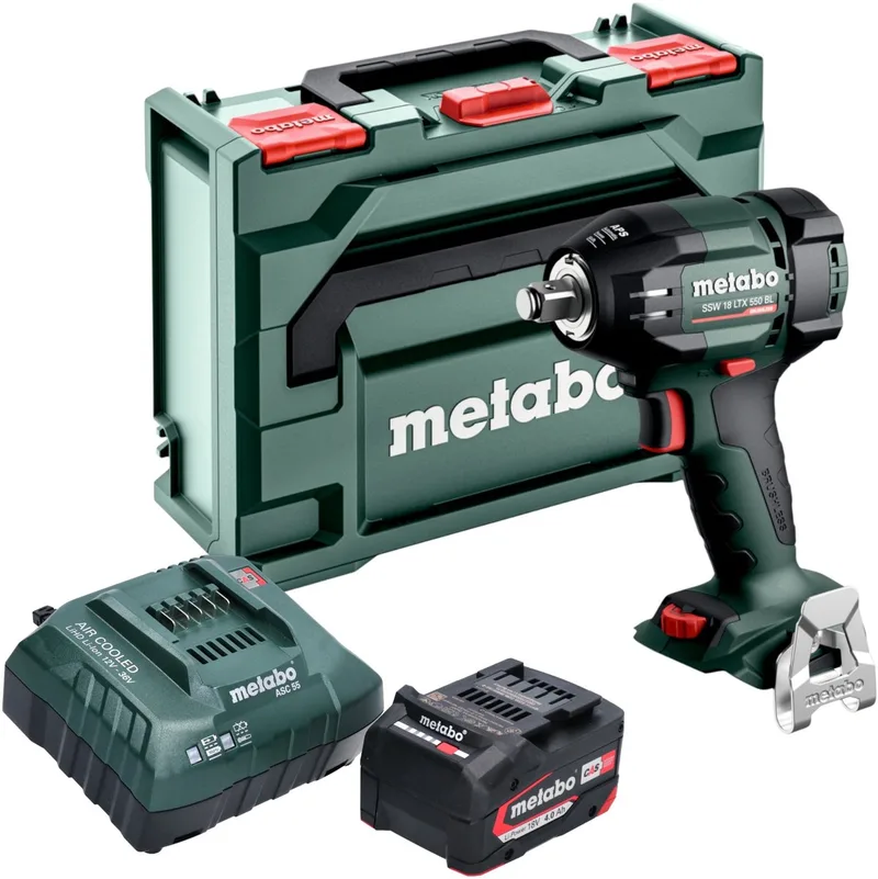 SSW 18 LTX 550 BL accu-slagmoersleutel 18 V 550 Nm borstelloos + 1x accu 4,0 Ah + lader + metaBOX de Metabo – image du produit