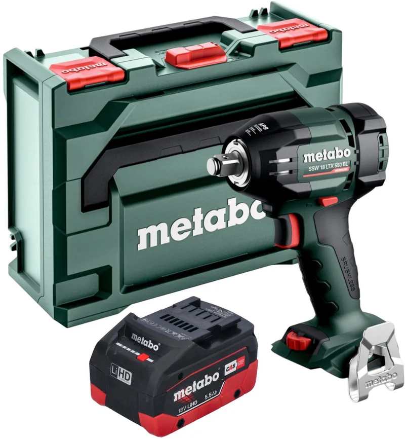 SSW 18 LTX 550 BL accu-slagmoersleutel 18 V 550 Nm borstelloos + 1x LiHD-accu 5,5 Ah + metaBOX - zonder oplader by Metabo – product image