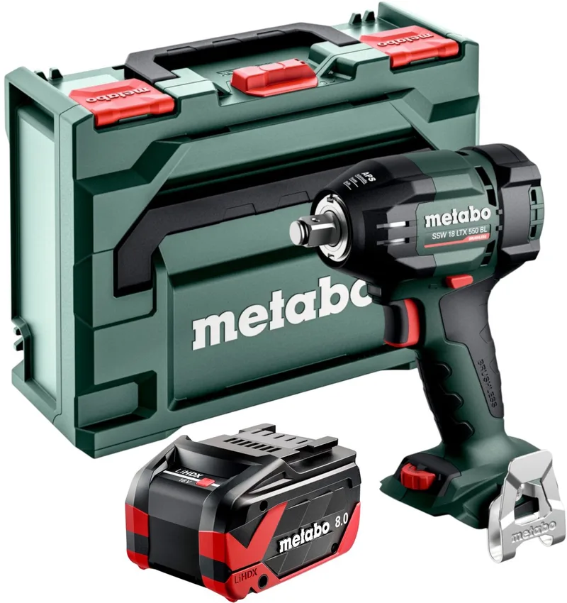 SSW 18 LTX 550 BL accu-slagmoersleutel 18 V 550 Nm borstelloos + 1x LiHDX accu 8,0 Ah + metaBOX - zonder oplader von Metabo – Produktbild