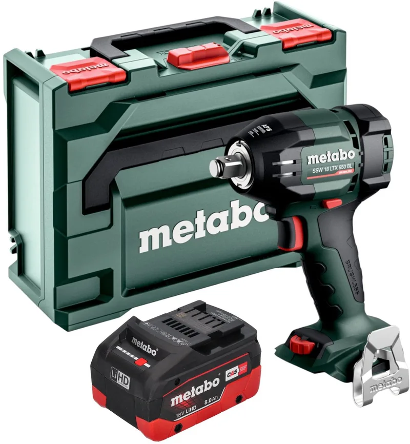 SSW 18 LTX 550 BL accu-slagmoersleutel 18 V 550 Nm borstelloos + 1x LiHD-accu 8,0 Ah + metaBOX - zonder oplader von Metabo – Produktbild