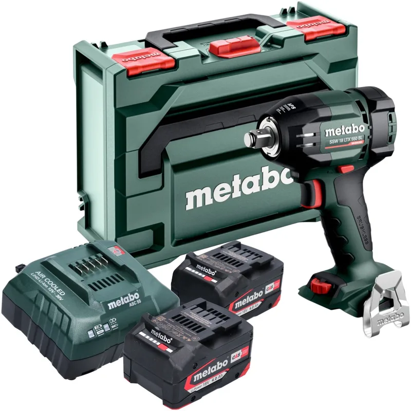 SSW 18 LTX 550 BL accu-slagmoersleutel 18 V 550 Nm borstelloos + 2x accu 4,0 Ah + oplader + metaBOX von Metabo – Produktbild