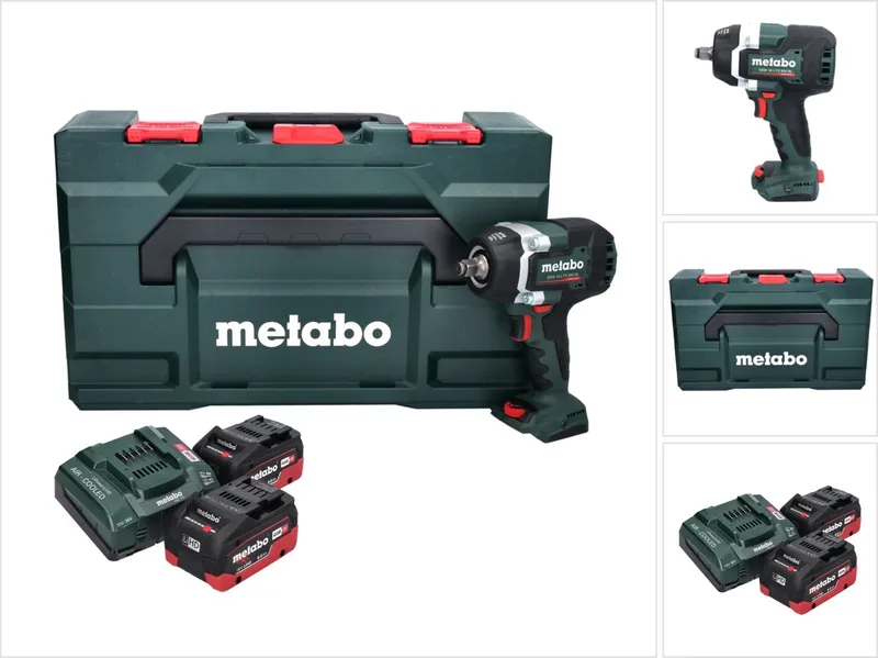 SSW 18 LTX 800 BL accu-slagmoersleutel 18 V 800 Nm 1/2" borstelloos + 2x accu 8,0 Ah + oplader + metaBOX de Metabo – image du produit