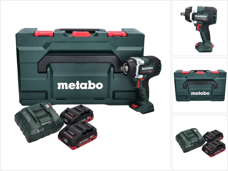 SSW 18 LTX 800 BL accu-slagmoersleutel 18 V 800 Nm 1/2" borstelloos + 2x accu 4,0 Ah + oplader + metaBOX fra Metabo – produktbillede