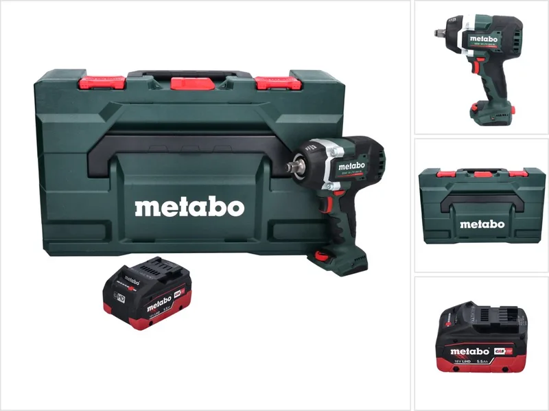 SSW 18 LTX 800 BL accu-slagmoersleutel 18 V 800 Nm 1/2" borstelloos + 1x accu 5,5 Ah + metaBOX - zonder oplader van Metabo – productafbeelding