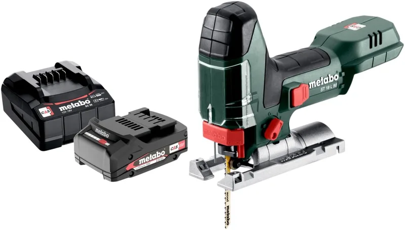 ST 18 L 90 accu-decoupeerzaag 18 V 90 mm + 1x accu 2,0 Ah + oplader fra Metabo – produktbillede