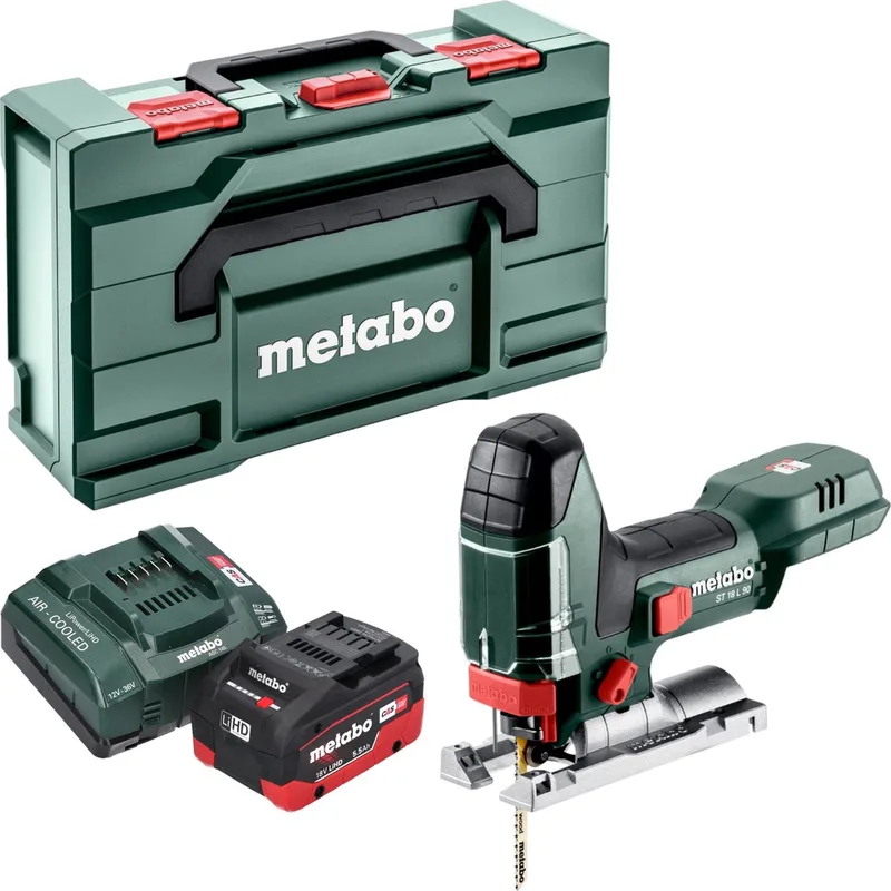 ST 18 L 90 accu-decoupeerzaag 18 V 90 mm + 1x LiHD-accu 5,5 Ah + oplader + Metabox de Metabo – image du produit