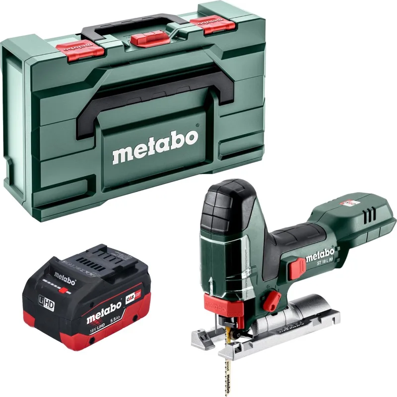 ST 18 L 90 accu-decoupeerzaag 18 V 90 mm + 1x LiHD-accu 5,5 Ah + Metabox – zonder oplader de Metabo – image du produit