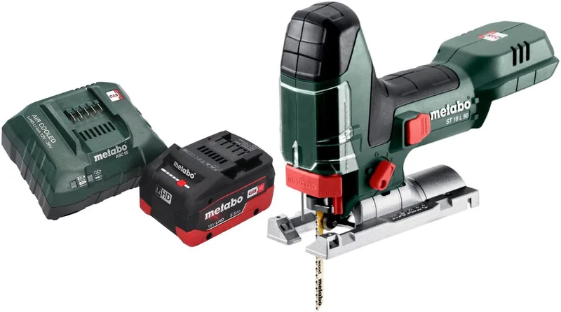 ST 18 L 90 accudecoupeerzaag 18 V 90 mm + 1x LiHD accu-pack 5,5 Ah + oplader de Metabo – image du produit
