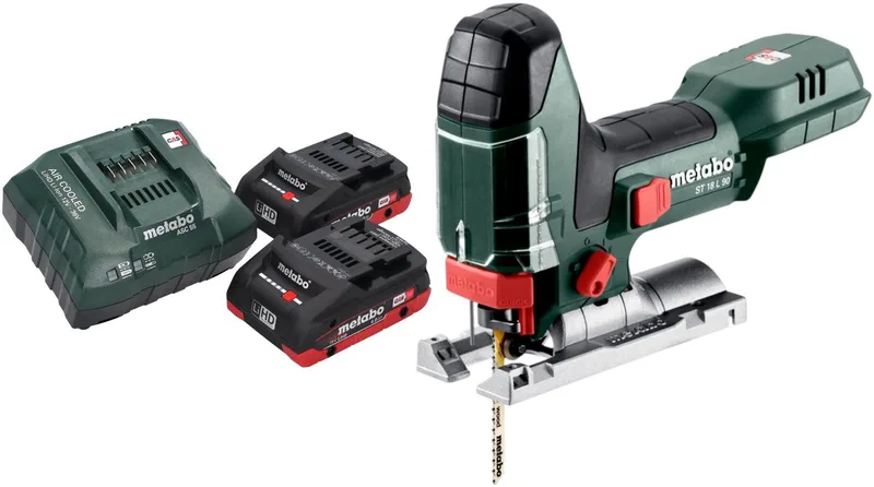 ST 18 L 90 accudecoupeerzaag 18 V 90 mm + 2x LiHD accupack 4.0 Ah + oplader de Metabo – image du produit
