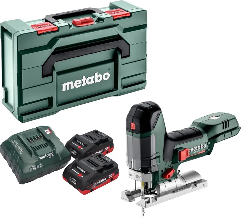 ST 18 LT 130 BL accu-decoupeerzaag 18 V 130 mm borstelloos + 2x LiHD-accu 4,0 Ah + oplader + Metabox de Metabo – image du produit