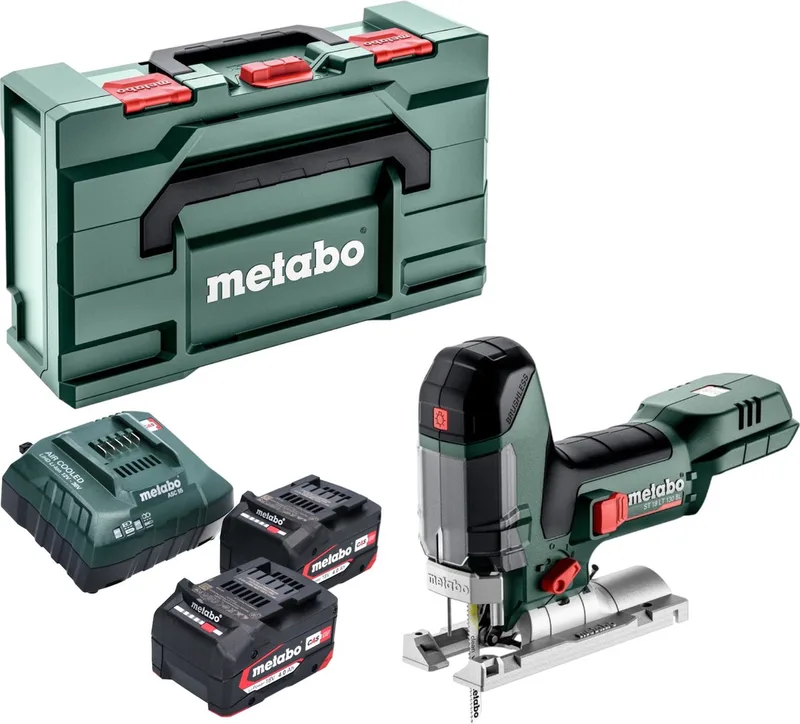 ST 18 LT 130 BL accu-decoupeerzaag 18 V 130 mm borstelloos + 2x accu 4,0 Ah + oplader + Metabox de Metabo – image du produit