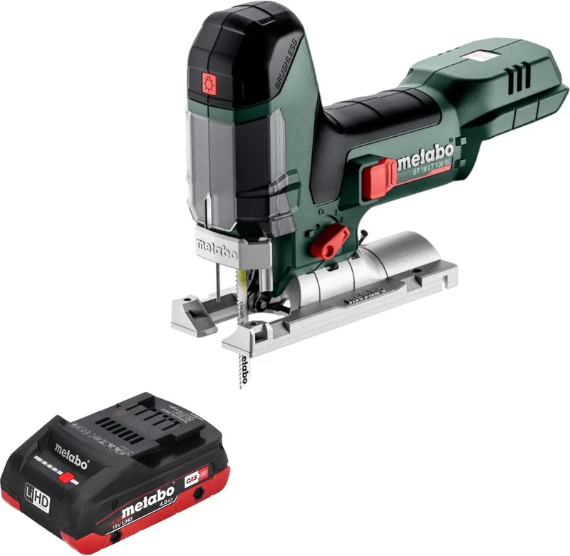ST 18 LT 130 BL accudecoupeerzaag 18 V 130 mm borstelloos + 1x LiHD accu 4.0 Ah - zonder oplader von Metabo – Produktbild