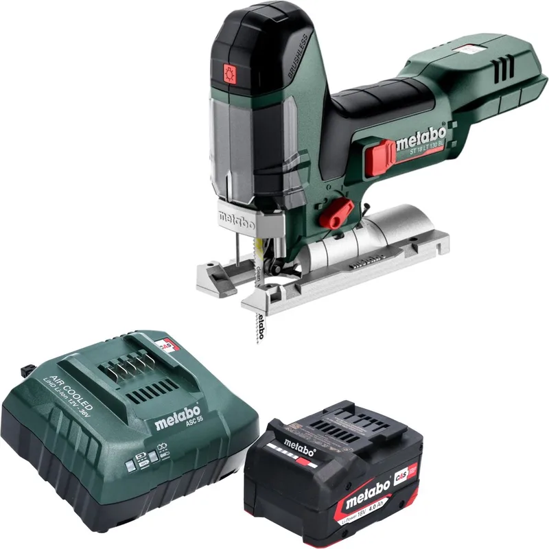 ST 18 LT 130 BL accudecoupeerzaag 18 V 130 mm borstelloos + 1x LiHD accu 4.0 Ah + lader de Metabo – image du produit