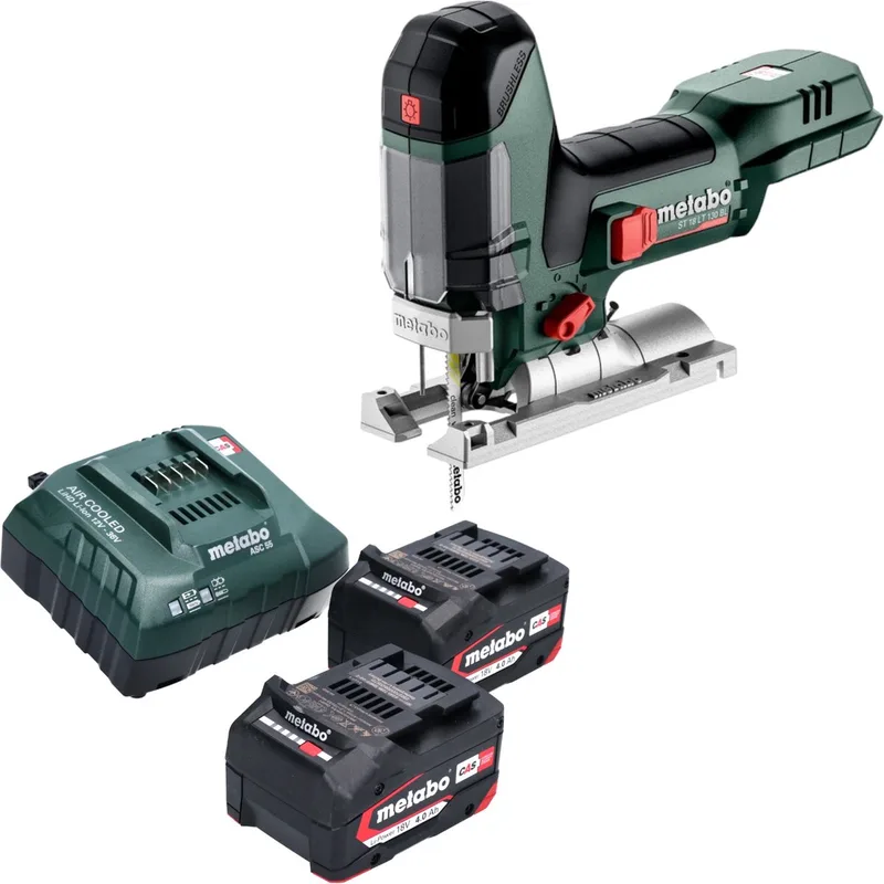 ST 18 LT 130 BL accudecoupeerzaag 18 V 130 mm borstelloos + 2x accu 4.0 Ah + lader de Metabo – image du produit