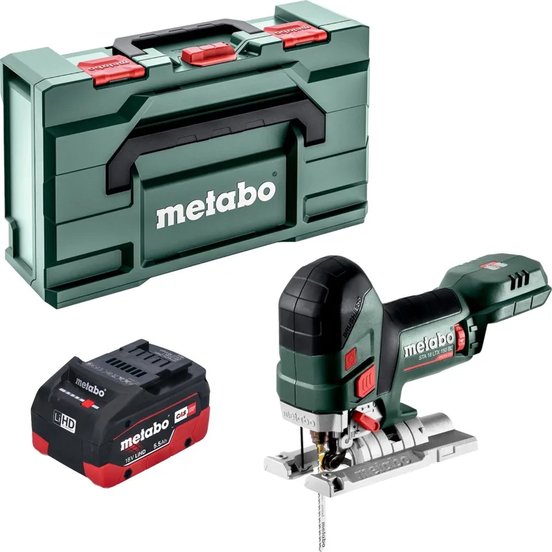 STA 18 LTX 150 BL accu-decoupeerzaag 18 V 150 mm borstelloos + 1x LiHD-accu 5,5 Ah + Metabox - zonder oplader de Metabo – image du produit