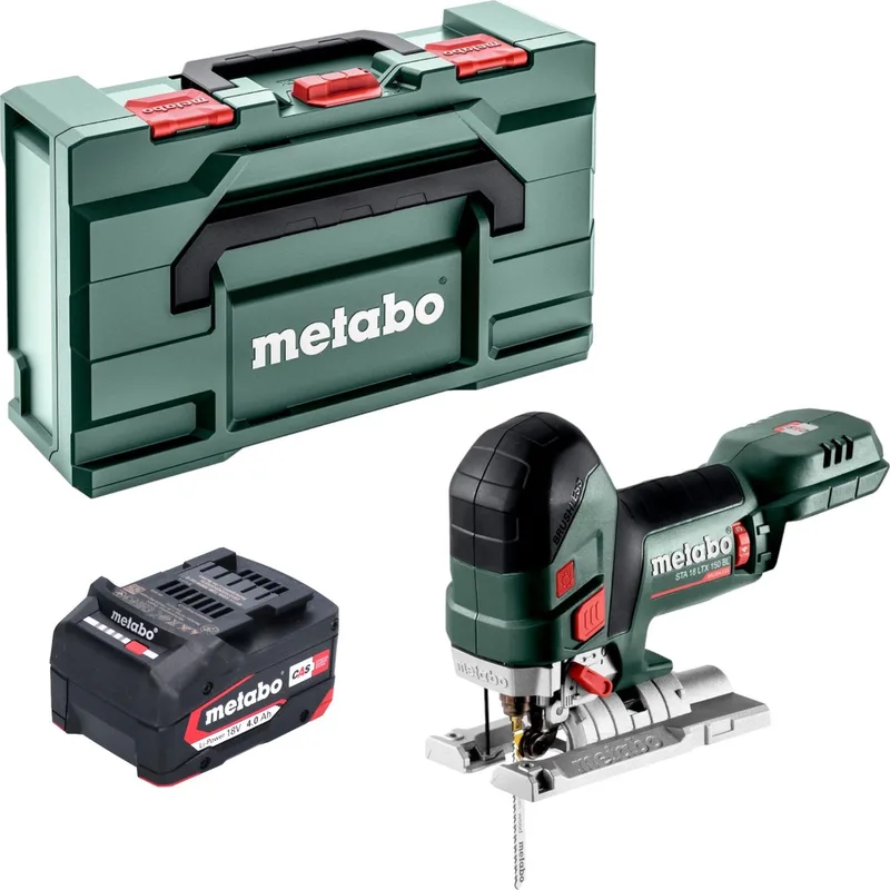 STA 18 LTX 150 BL accu-decoupeerzaag 18 V 150 mm borstelloos + 1x accu 4,0 Ah + Metabox - zonder oplader de Metabo – image du produit