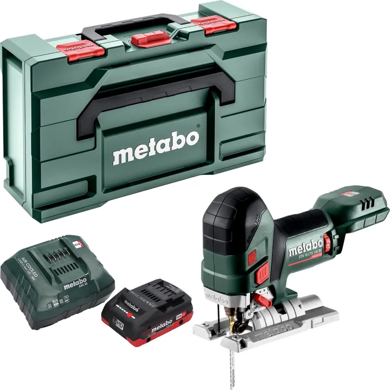 STA 18 LTX 150 BL accu-decoupeerzaag 18 V 150 mm borstelloos + 1x LiHD-accu 4,0 Ah + oplader + Metabox de Metabo – image du produit