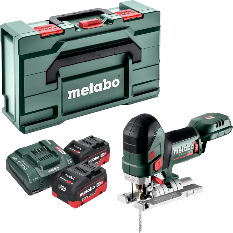 STA 18 LTX 150 BL accu-decoupeerzaag 18 V 150 mm borstelloos + 2x LiHD-accu 5,5 Ah + oplader + Metabox de Metabo – image du produit